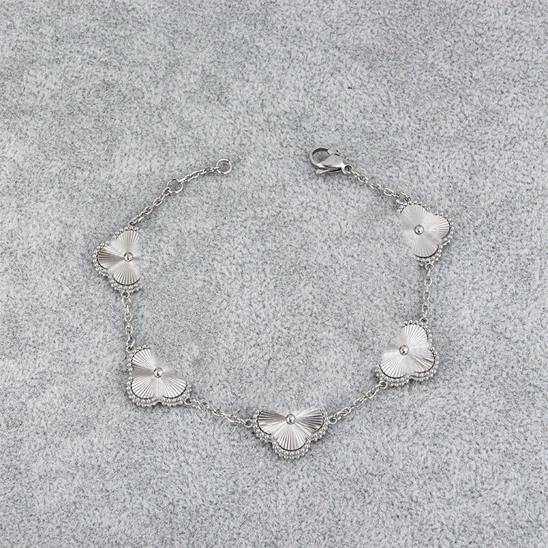 Belly Light Luxury High Version Batch Flower Stainless Bracelets