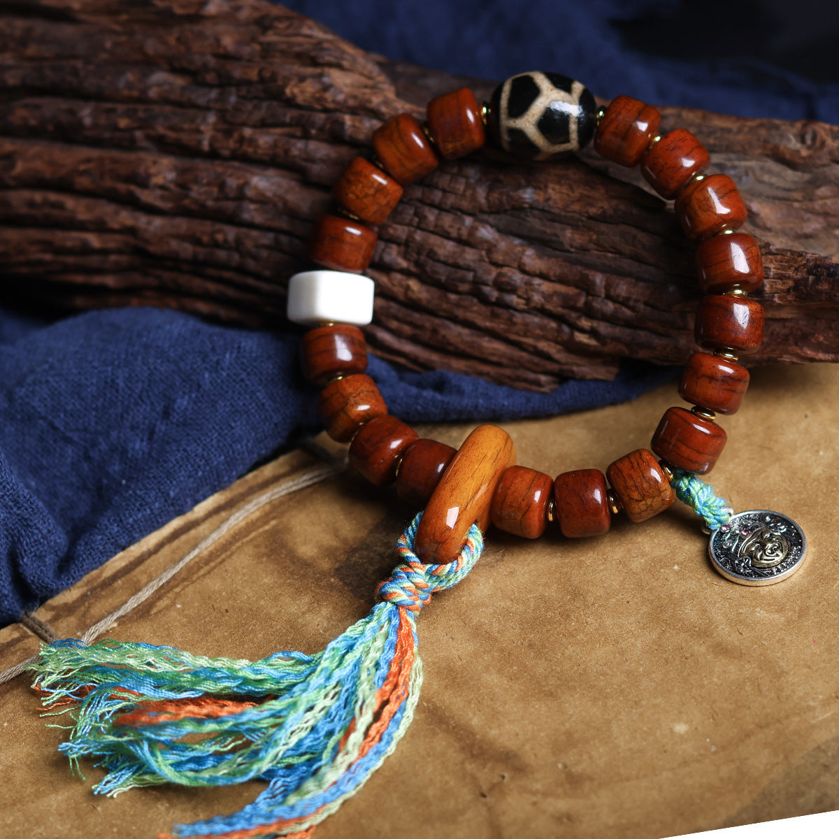 Bone Barrel Shaped Bead Crafts Tag Ethnic Bracelets