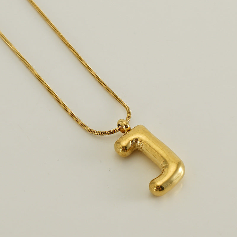 Bubble Letter Snake Bones Chain Titanium Steel Necklaces