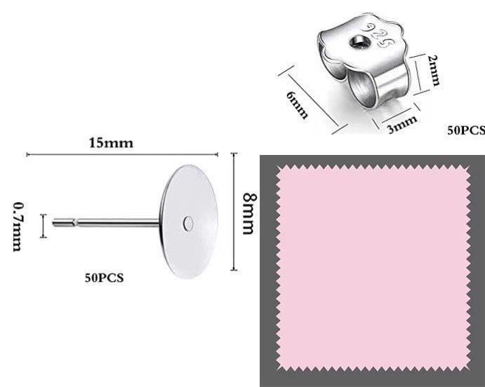 Flat Head Auricular Needle Earplugs Inlaid Earrings