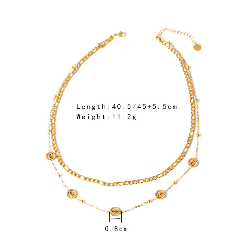 Love Titanium Steel French Fashionable Gold Clavicle Chain Necklaces