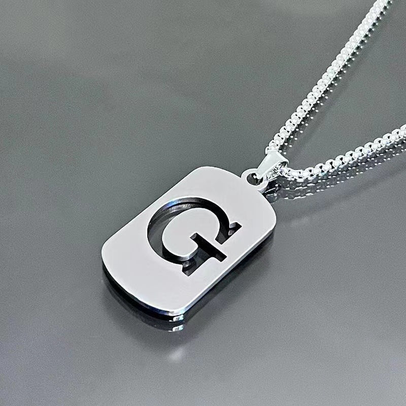 English Letter Titanium Steel Male Female Couple Clothing Necklaces
