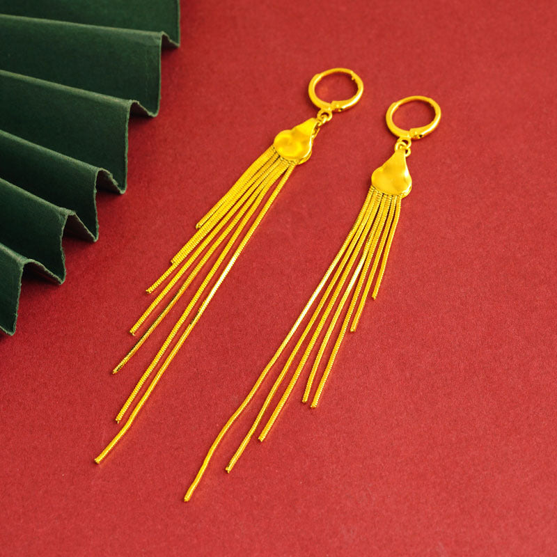 Gold Female No Color Fading Brass Earrings