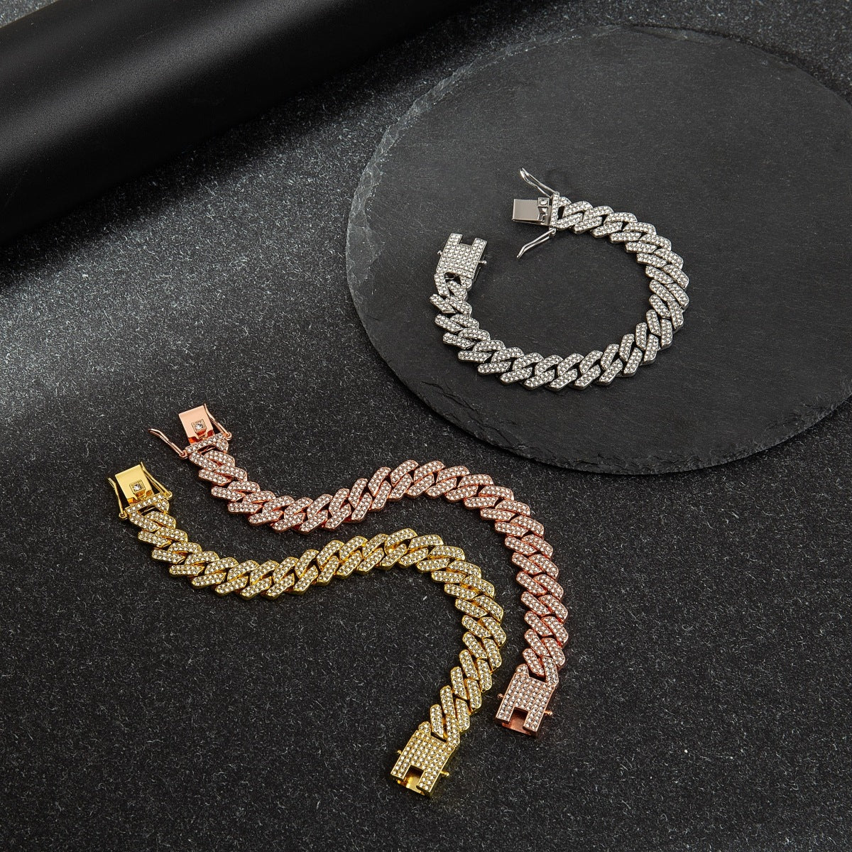 Women's & Men's Alloy Cuban Link Chain Diamond-shaped Hip Necklaces