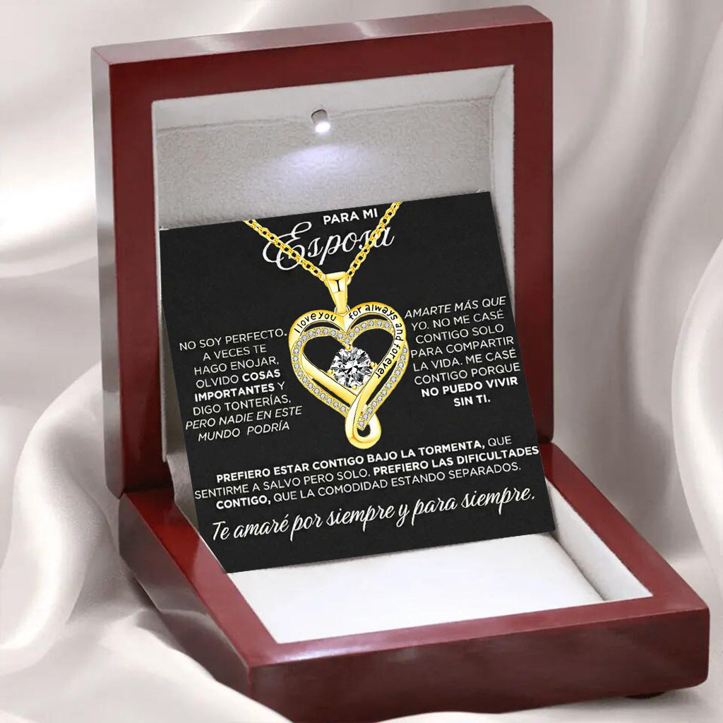 Heart Of Eternity Double Layers Loving Female Micro Inlaid Zircon Necklace