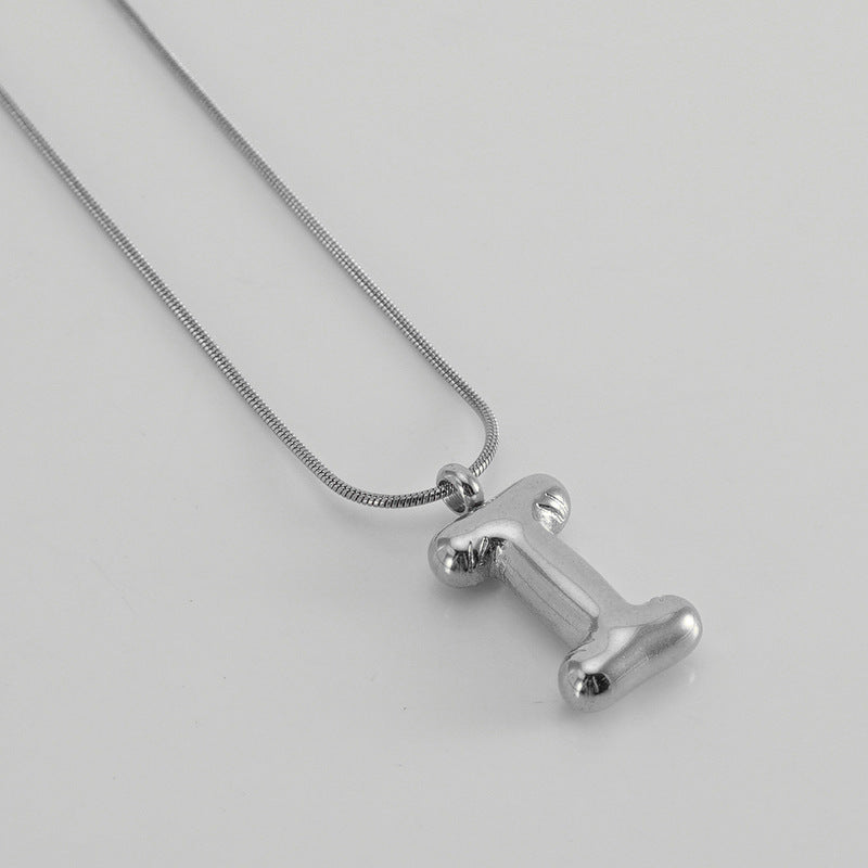 Bubble Letter Snake Bones Chain Titanium Steel Necklaces