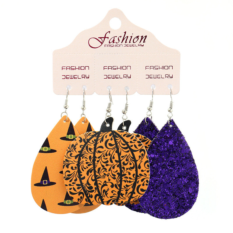 Suit Halloween Exaggerated Pumpkin Alien Gift Funny Earrings