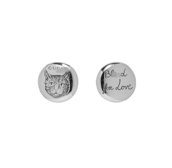 Sterling Sier Heart-shaped Enamel Classic Double Mutual Button Earrings