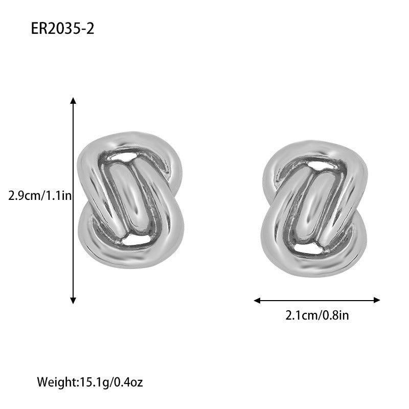 Alloy High Sense Summer Niche Sier Earrings