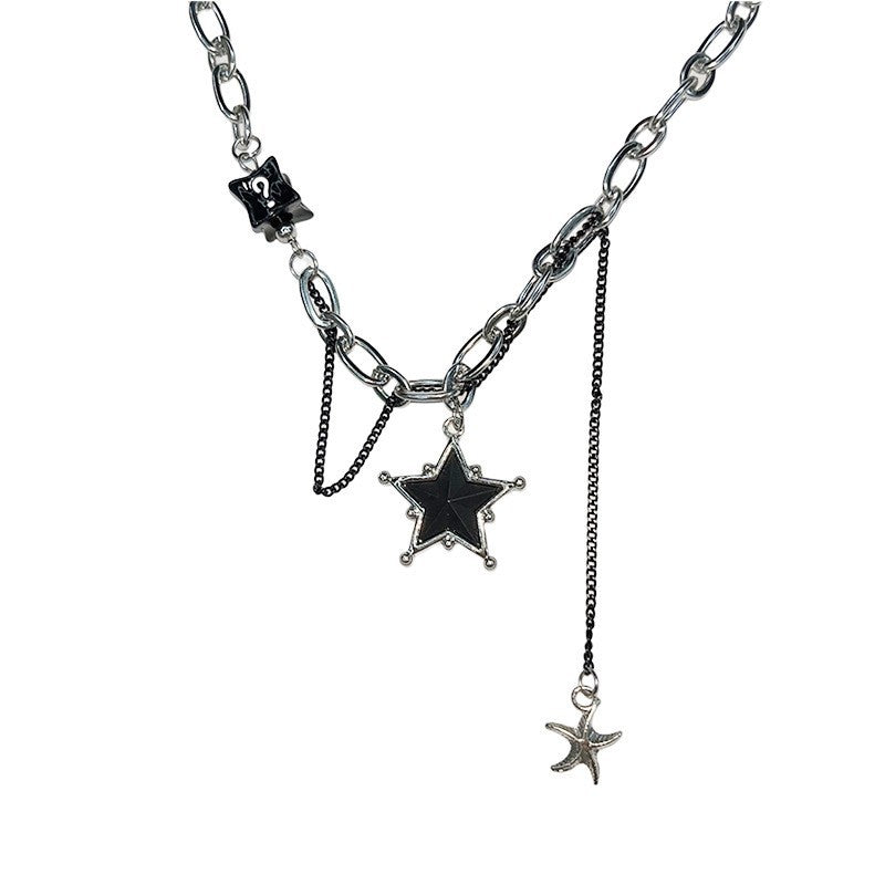 Onyx Stars Street Boys Design High-grade Clavicle Necklaces