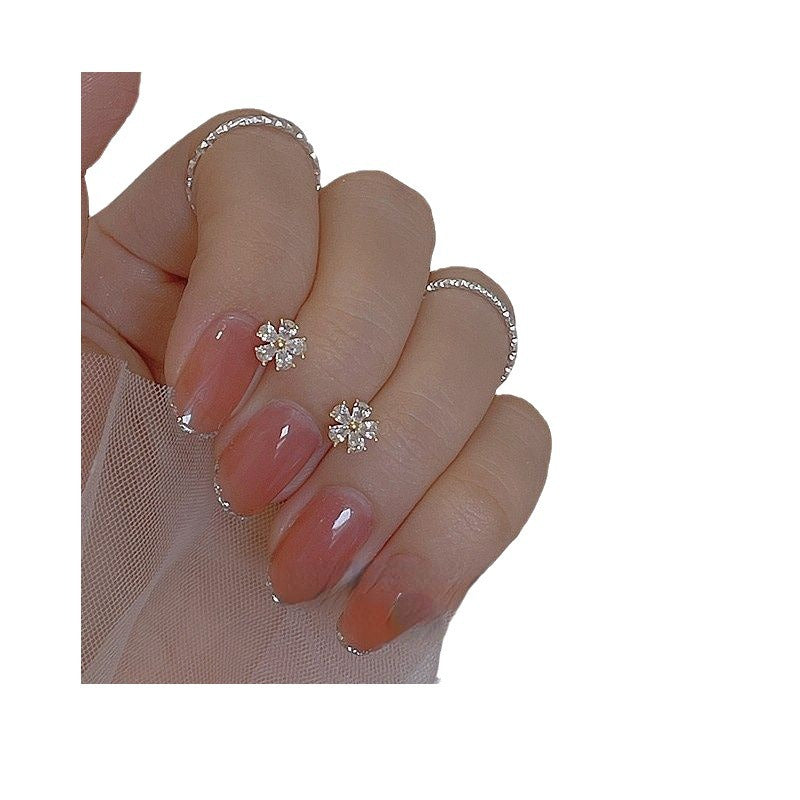 Flowers Ear Sier Pin Sleeping No Need To Take Off Earrings