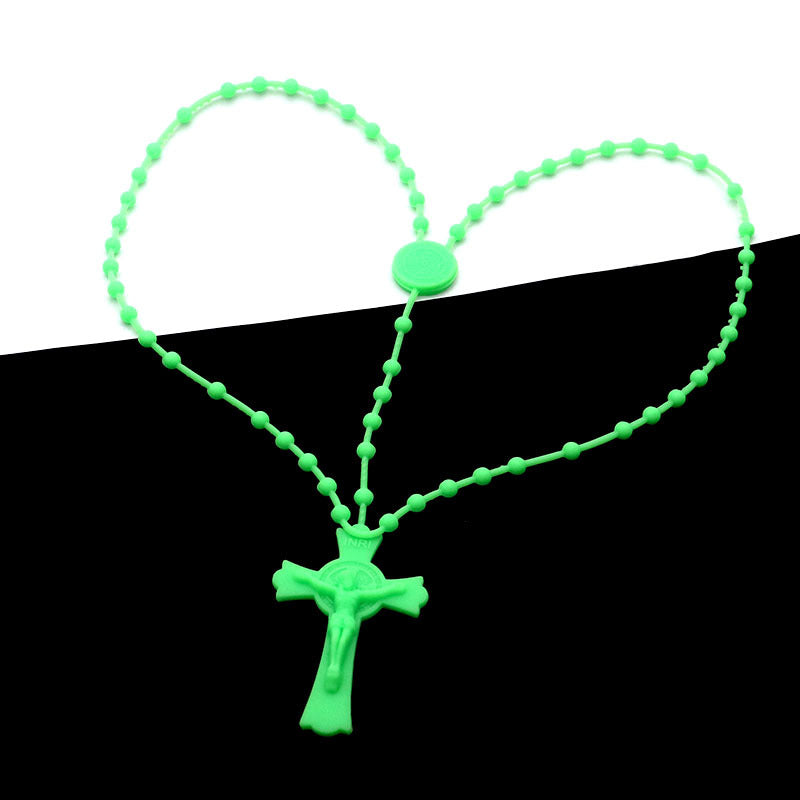 Flexible Glue Color Luminous Fluorescence Rosary Necklaces
