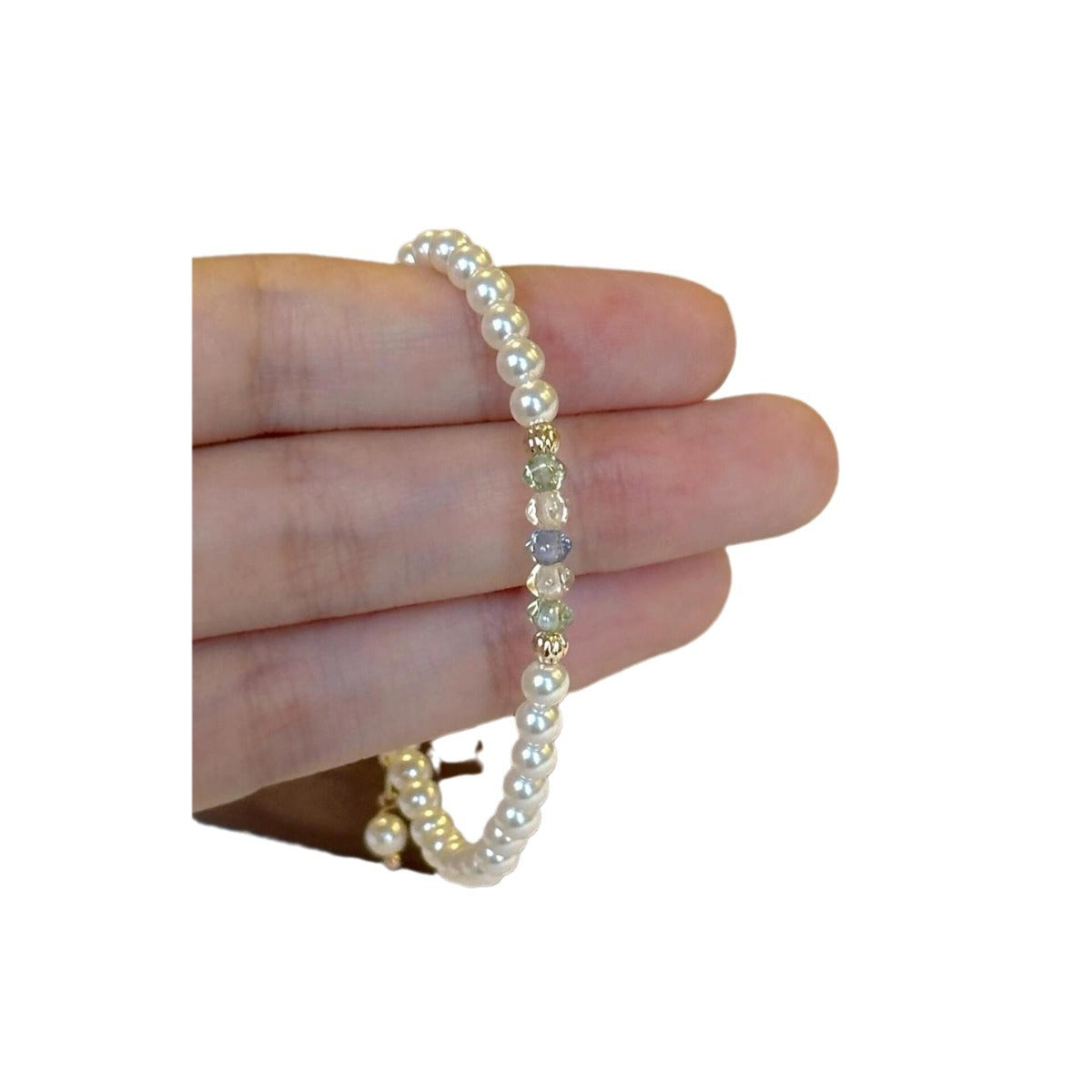 Women's Pearl Colorful Flashing Czech Beads Exquisite Fairy Bracelets