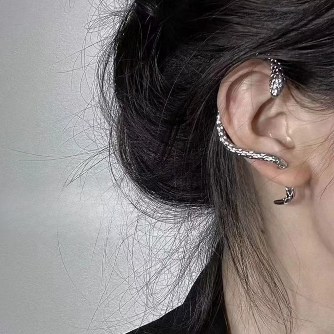 Punk Snake Metal Sier Cold Style Niche For Ear Line