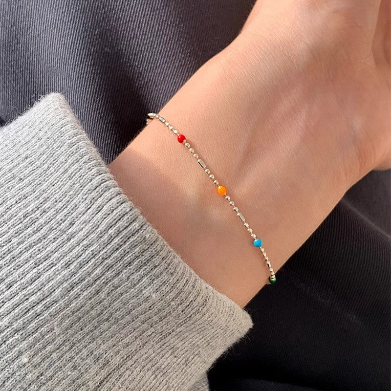 Niche Round Dopamine Grain Of Rice Necklaces