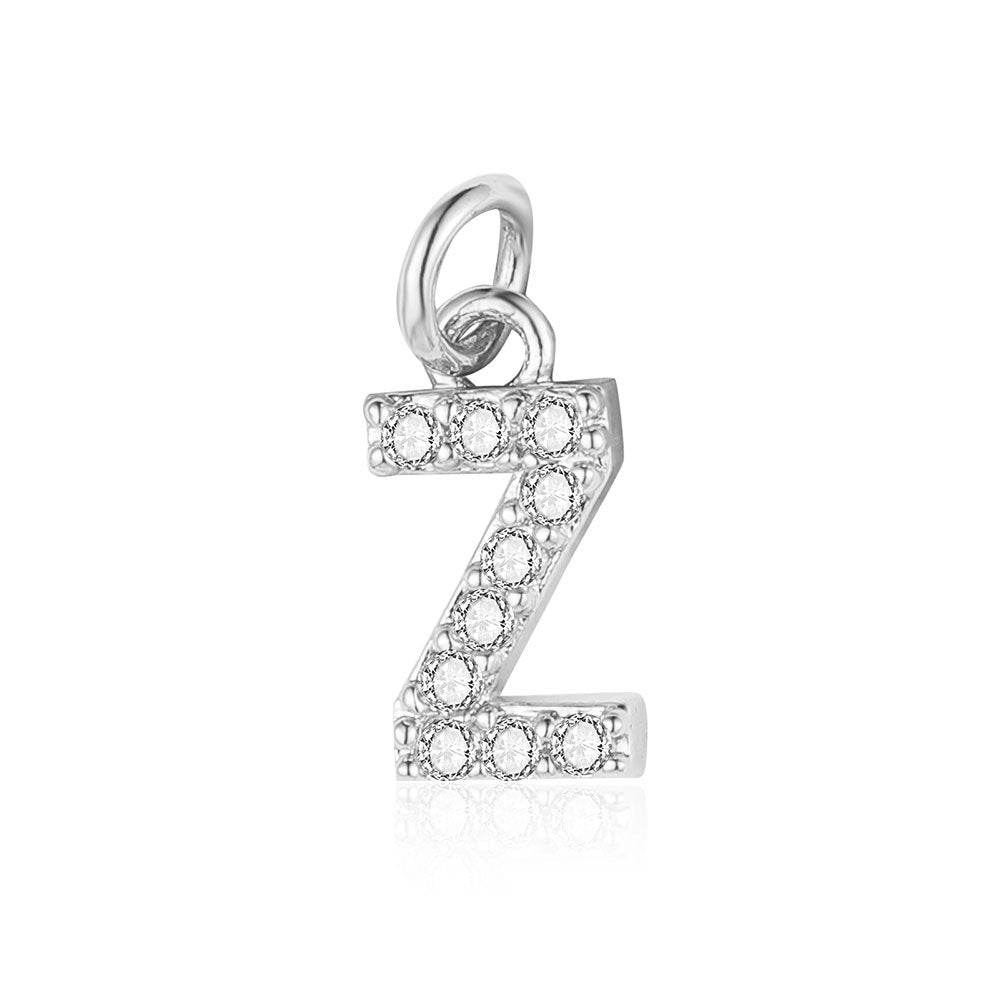 Letters Copper Zircon Ornaments Accessories White Pendants