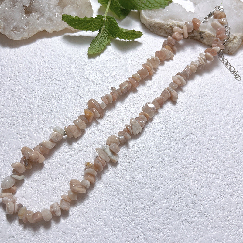 Gravel Style Neck Chain Bohemian Agate Necklaces