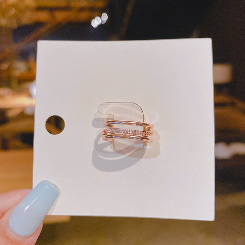 Women's Real Gold Plating Color Retention Micro Setting Design Rings