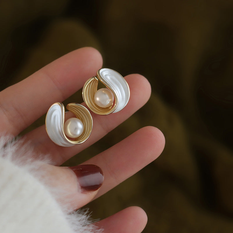 Women's Sier Pin Korean Style High Sense Special Earrings