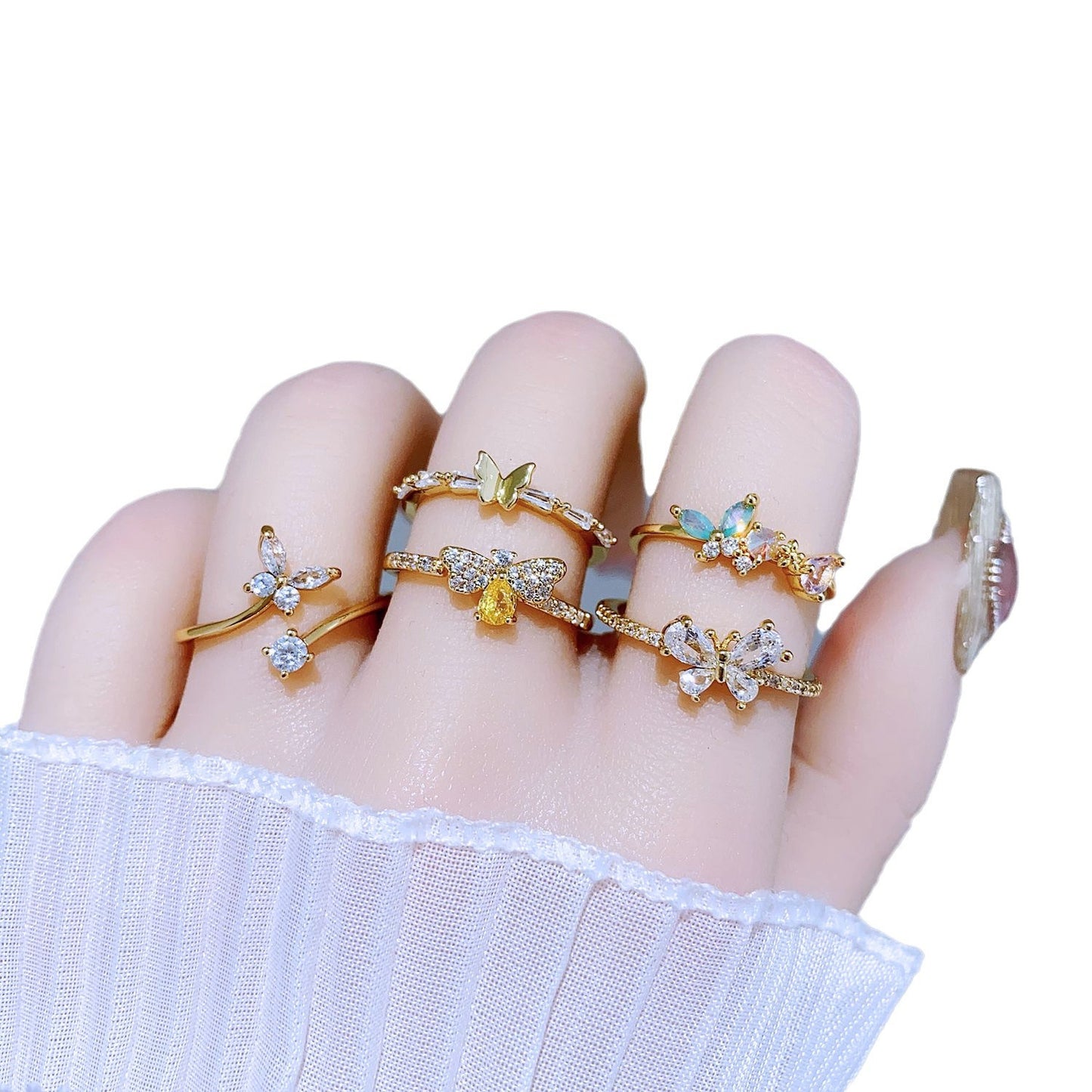 Women's Color Zirconium Series Adjustable Exquisite High-grade Design Trendy Rings