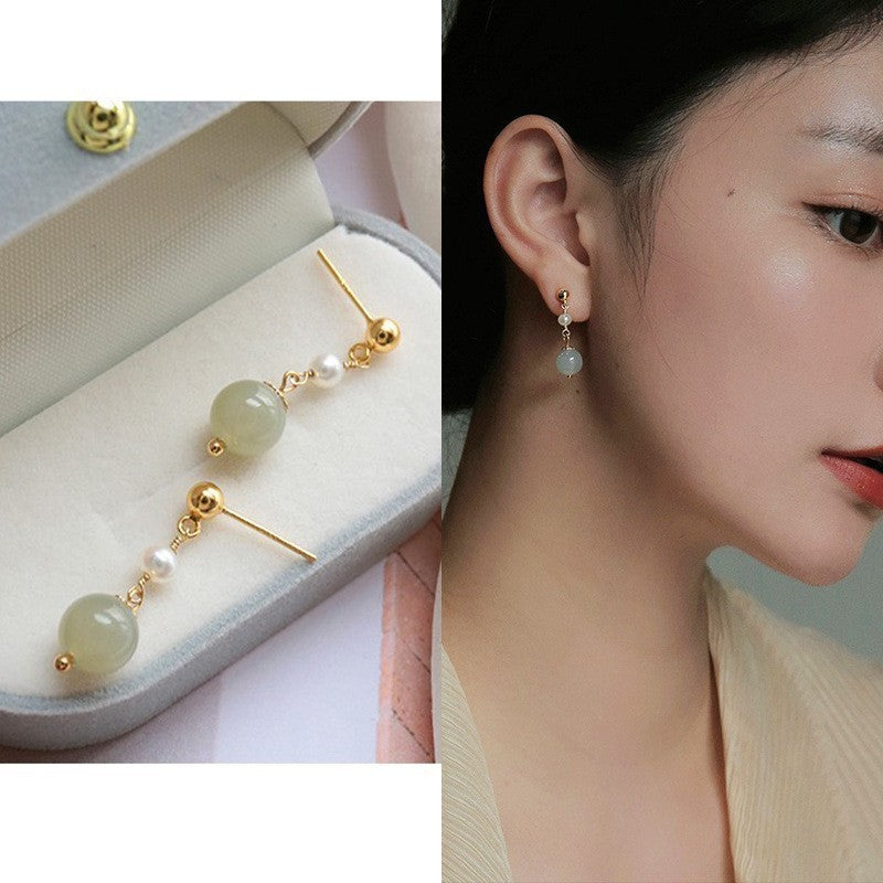 Jade Light Luxury High-grade Ear Clip Mosquito Earrings