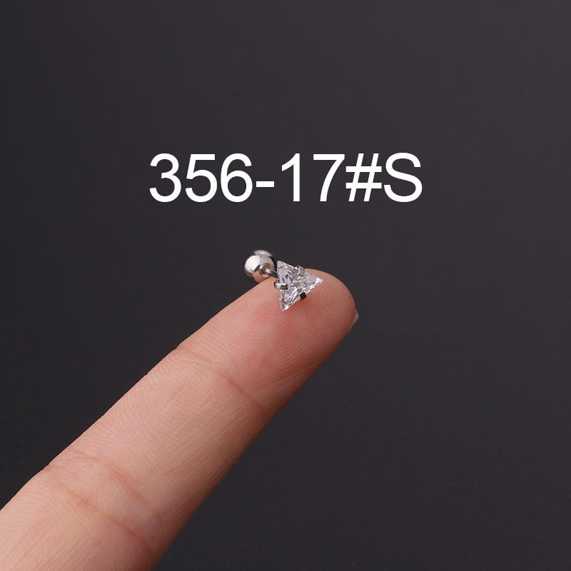 Twist Ball Ear Bone Piercing Zircon Earrings