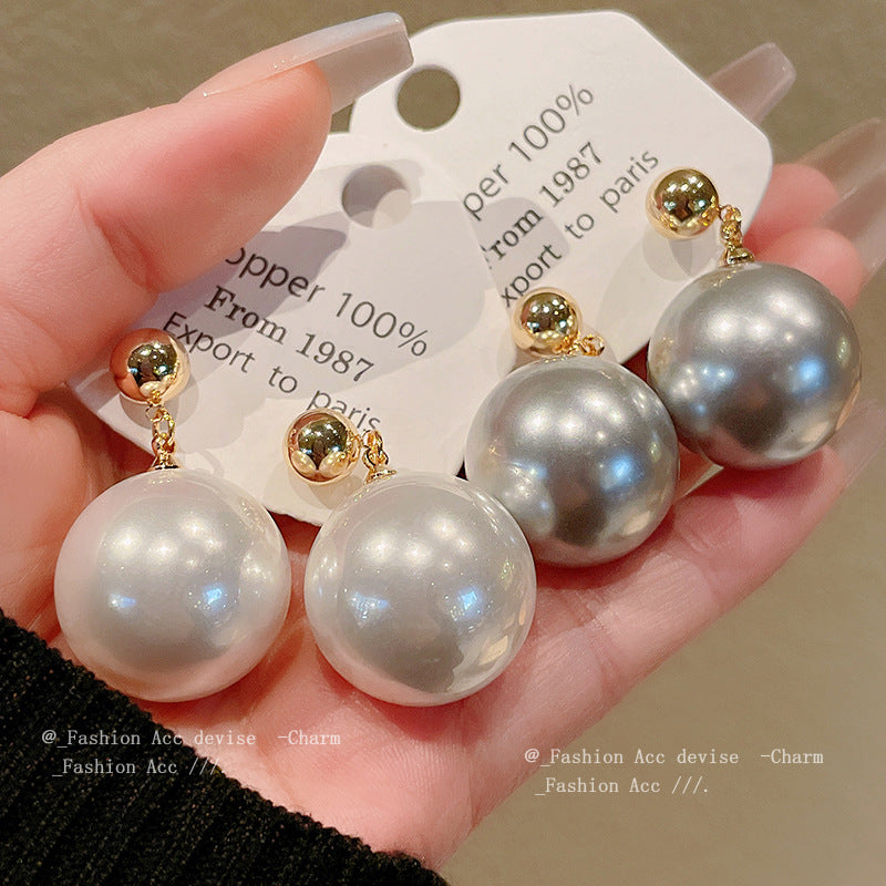 Women's Sier Needle Pearl French High-key Dignified Earrings