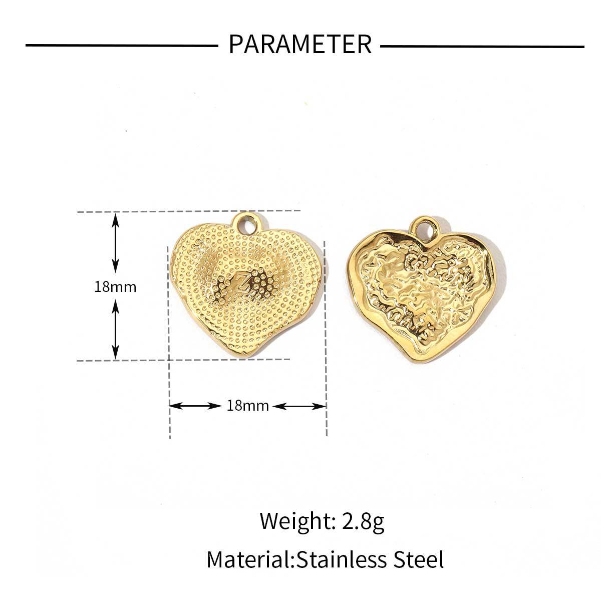 Peach Heart Wings Lock Stainless Steel Retro Titanium Pendants