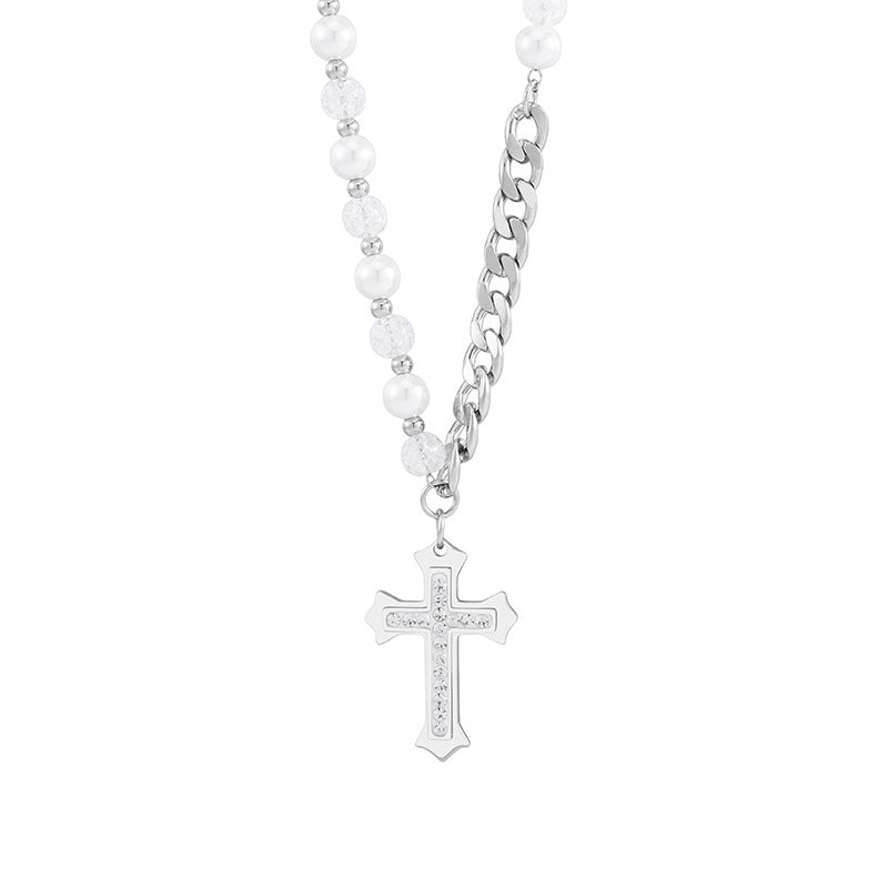 Women's & Men's Punk Titanium Steel Short Stitching Chain Necklaces