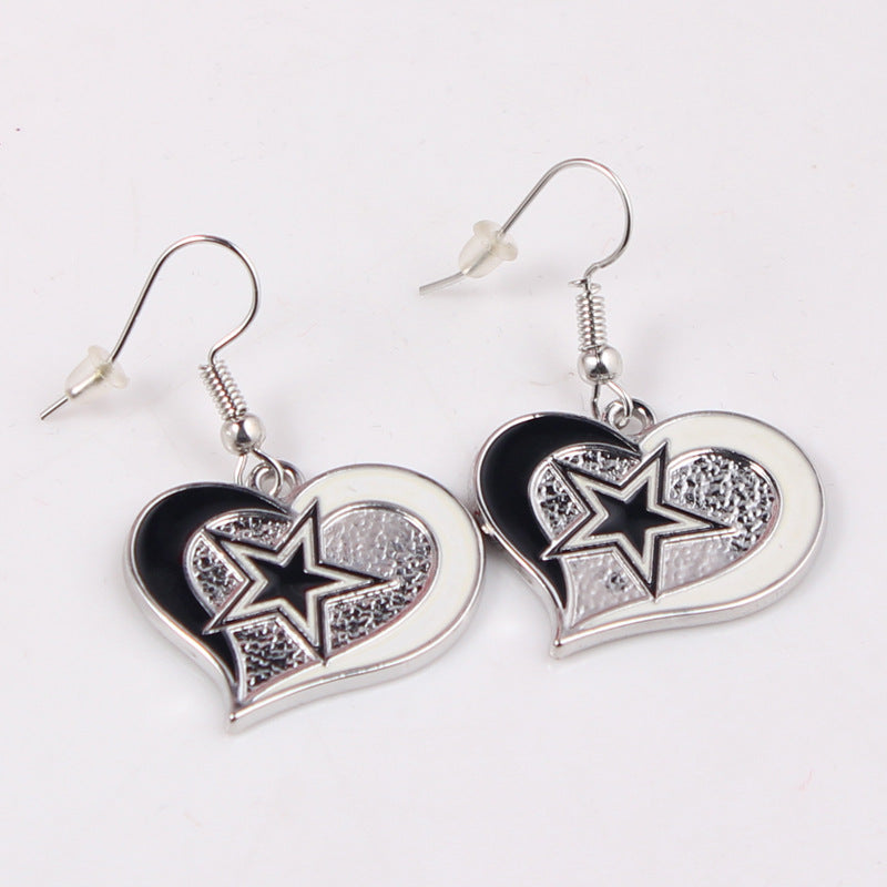 Oil Dripping Sports Team Series Denim Steel Pirate Earrings