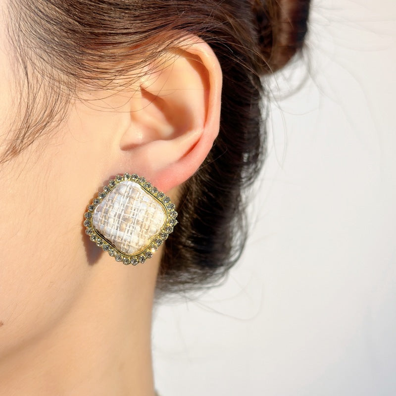 Women's Plaid For Chic Temperament Fashion Fresh Earrings