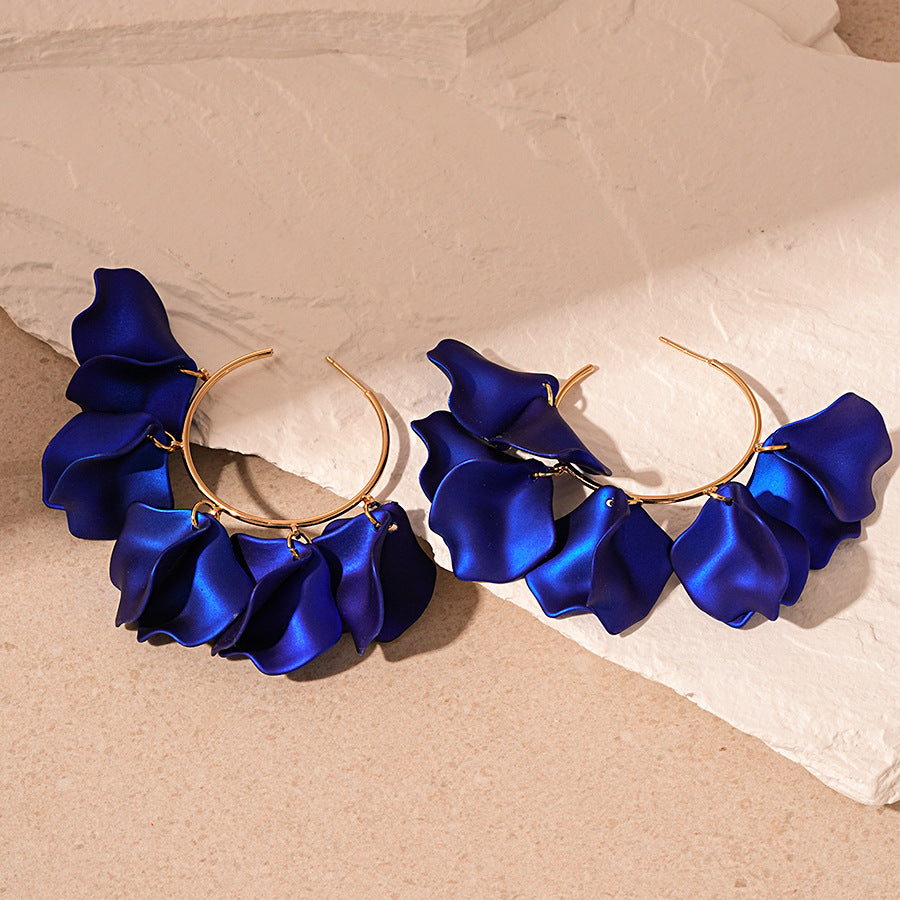 Women's Geometric Sier Pin Ear Fashionable Elegant Earrings