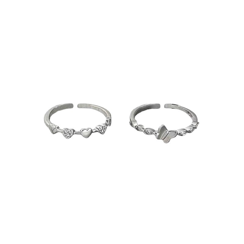 Girlfriends Love Butterfly Set Female Niche Design Index Finger Rings