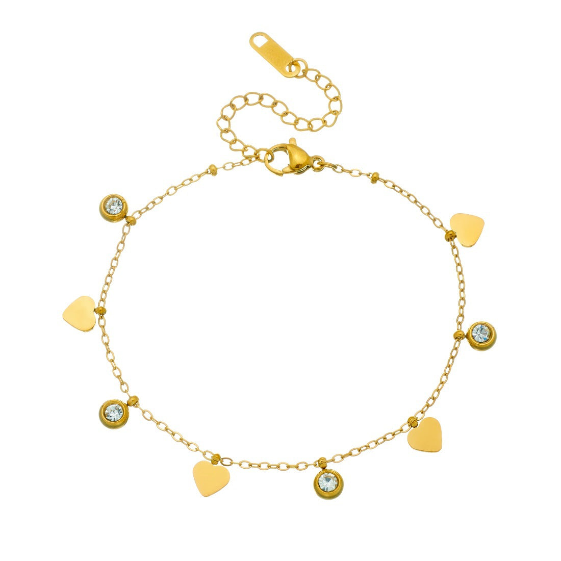 Women's Stainless Steel Simple Gold-plated Love Chain Bracelet
