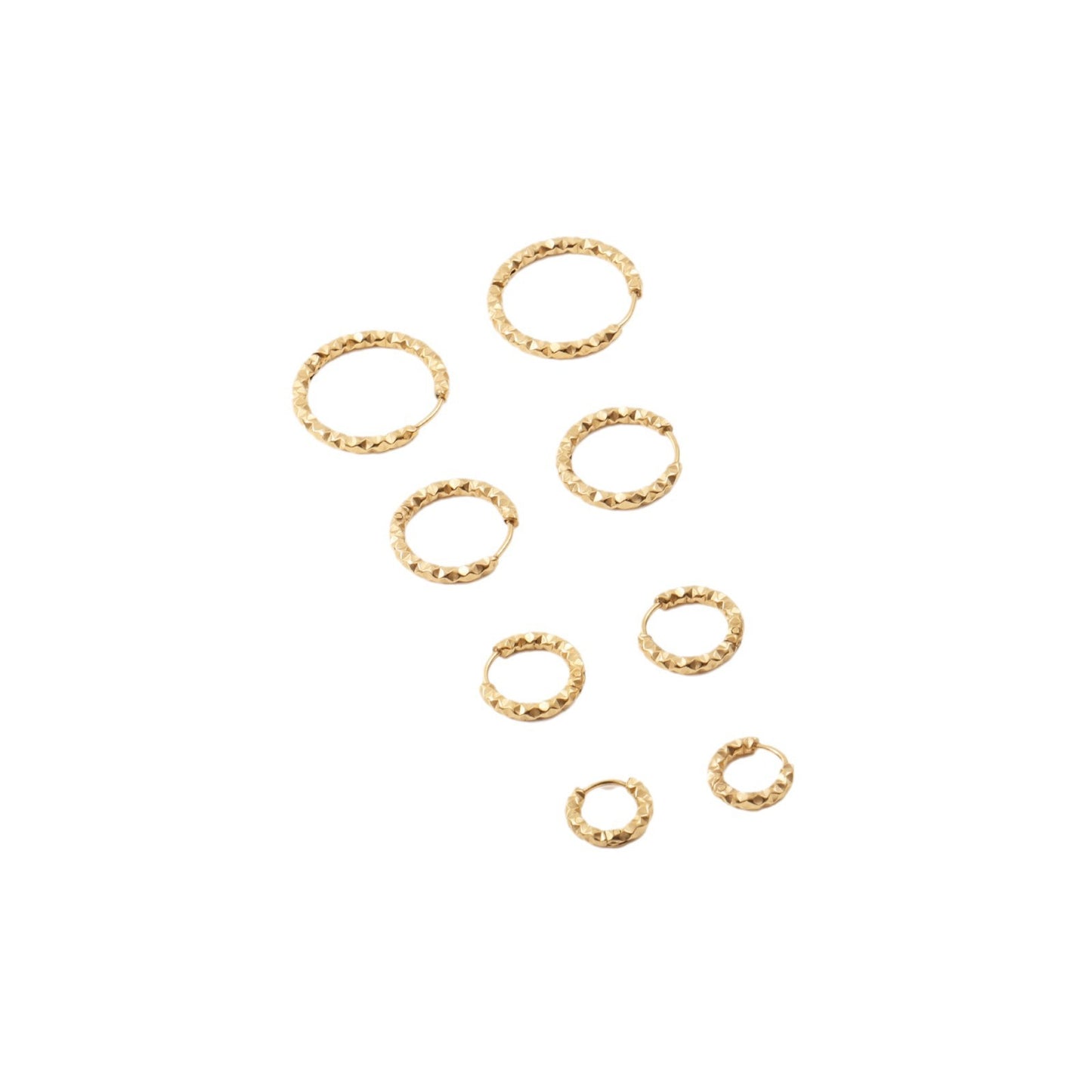 Crater Surface Can Be Opened Titanium Steel Gold Stud Earrings