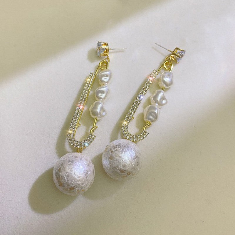 Needle High-grade Pearl Bow Flower Tulip Earrings