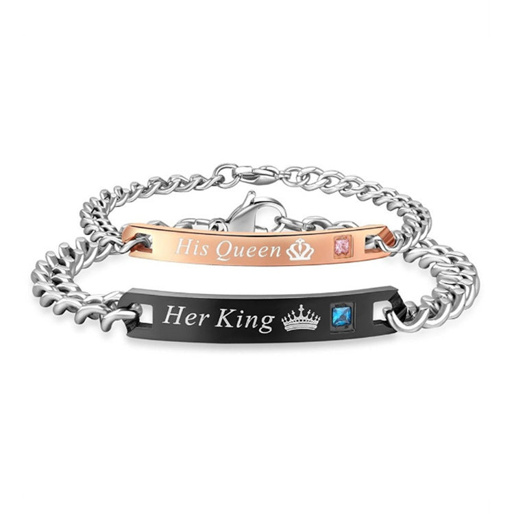 Couple Suit King Queen Woven Wrist Bracelets