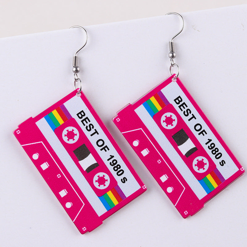 Women's Double-sided Retro Color Acrylic Nostalgic Simple Earrings