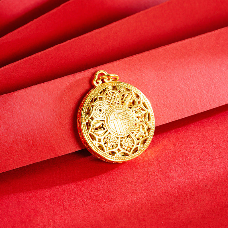 Women's & Men's Vietnam Placer Gold Hollow Out Ancient French Necklaces