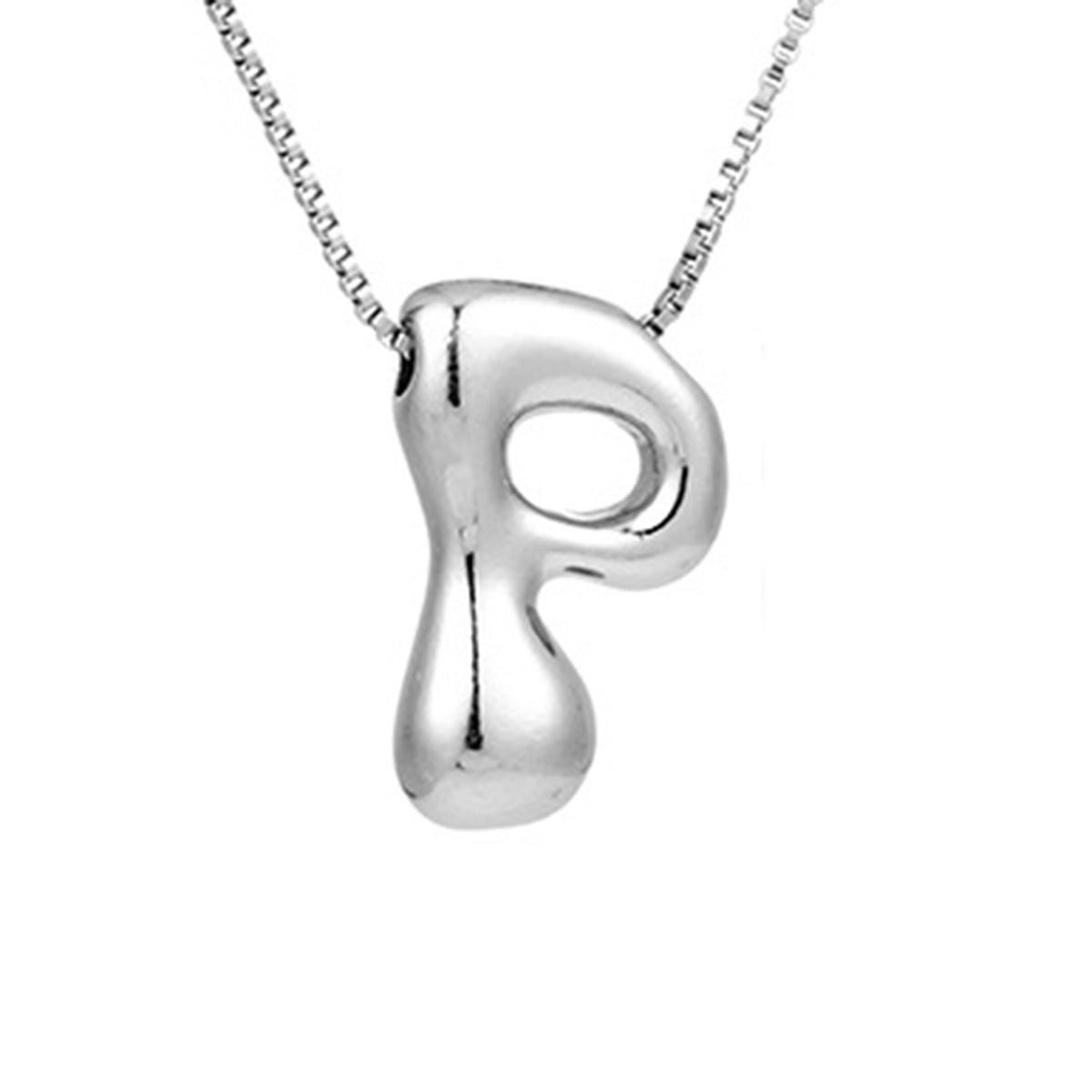 Letter Hip Hop Sier Chubby Clavicle Pendants