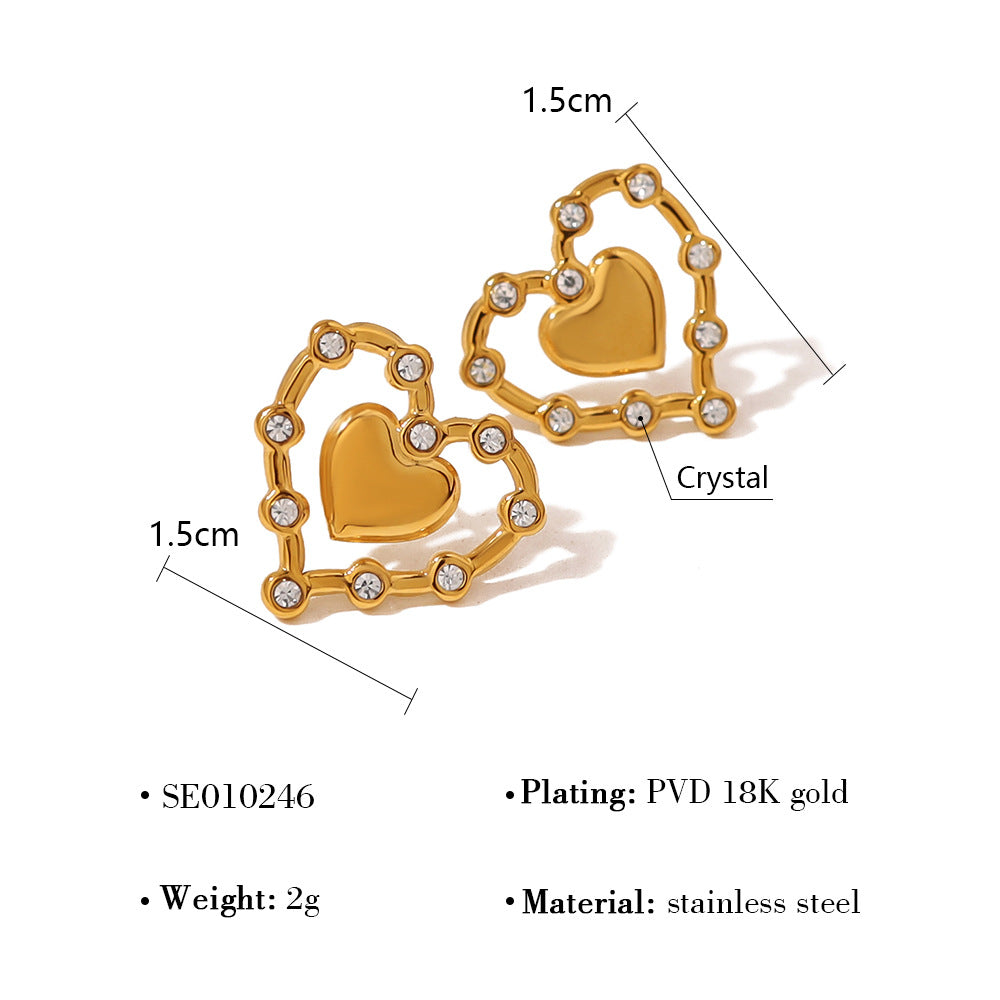Diamond Simple French Hollow Glossy Double Necklaces