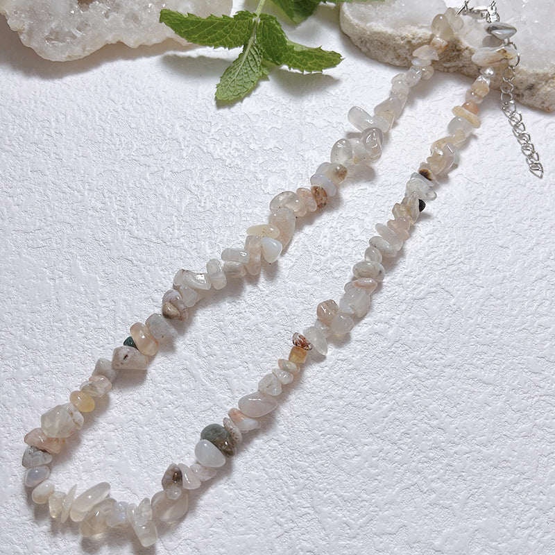 Gravel Style Neck Chain Bohemian Agate Necklaces