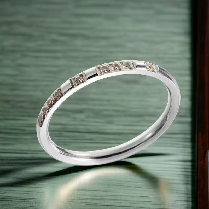 Steel Female Simple Design Niche High-grade Electroplated Rings