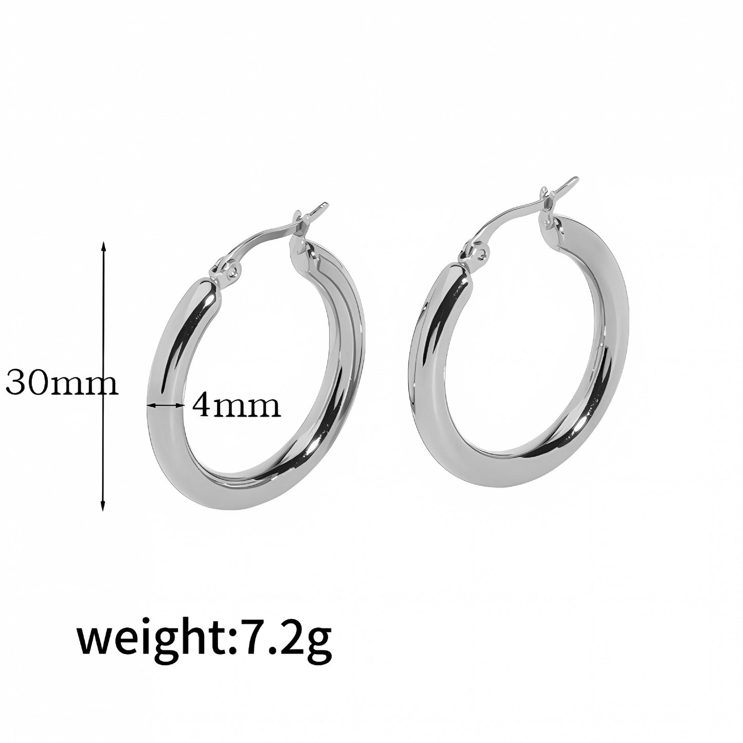 Women's Gold Stainless Steel Exaggerated Circle Hollow Earrings