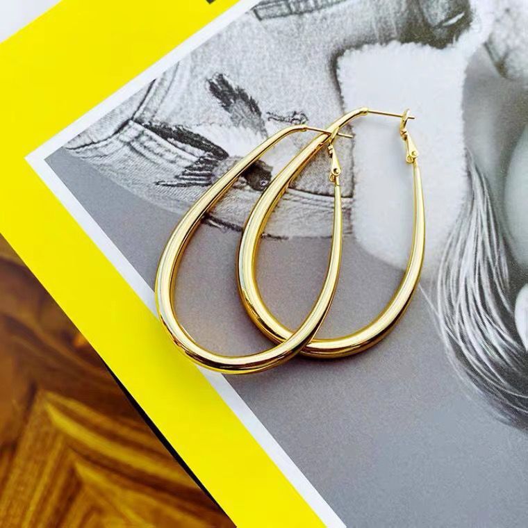 Women's Sier Needle Large High-grade Matte French Earrings
