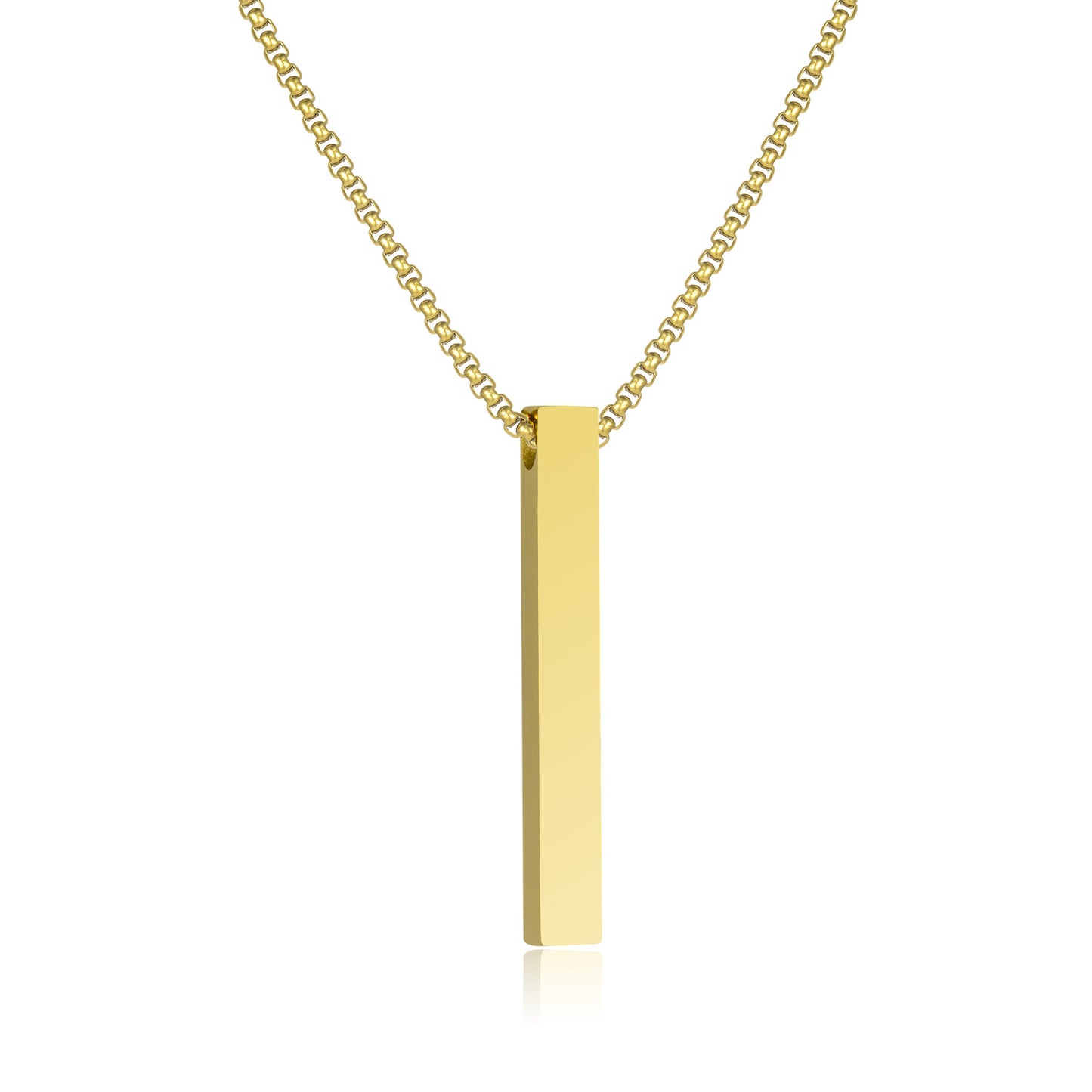 Four-sided Column Inscription Three-color Polished Three-dimensional Necklaces