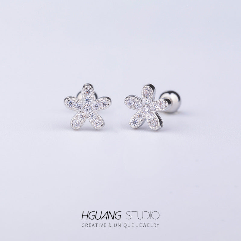Steel Ear Bone Spider Cross Screw Twist Earrings