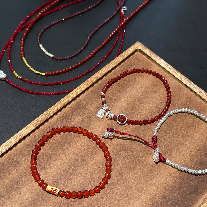 Women's Small Pieces Of Amethyst Simple Handmade Necklaces