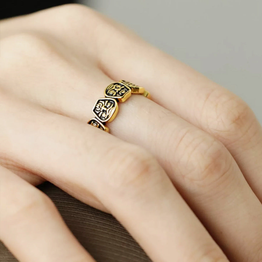 Women's Style Light Luxury Minority Design Six Rings