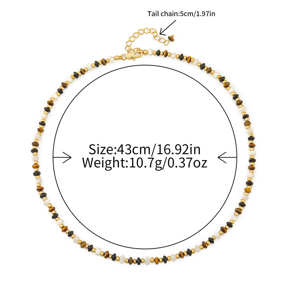 Tigereye Beaded High-grade Agate Mild Luxury Retro Clavicle Necklaces